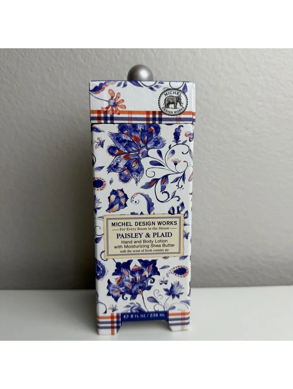 Michel Design Works Paisley & Plaid Hand Body Lotion 8 oz Shea Butter Gift Box